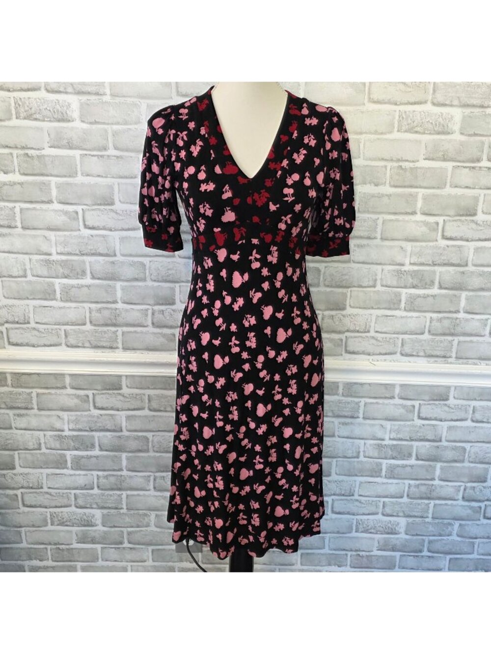 Boden Eva Jersey Knit Dress Rockabilly Swing Fit and Flare Retro Womens 4P